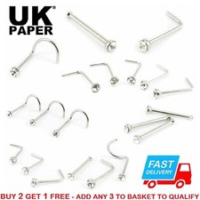 New silver nose stud - new,