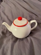 Teapot for one. White with red