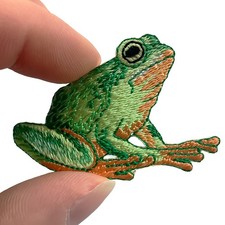 Frog Embroidered Patch Iron Sew On Clothes Bag Hat Animal Toad Embroidery Badge