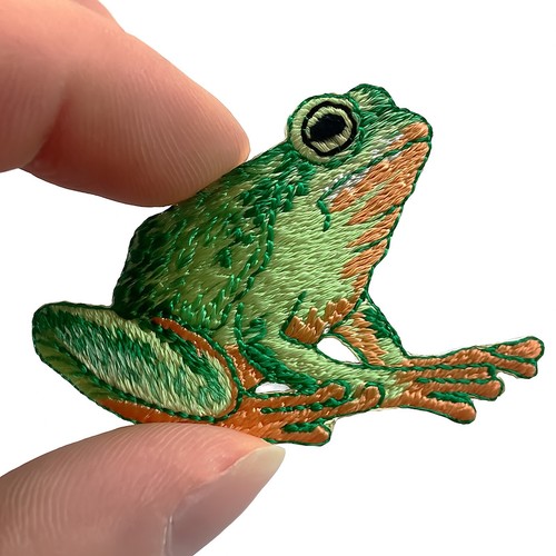 Frog embroidered patch iron - embroidered,