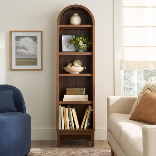 Arched narrow bookcase - arched,