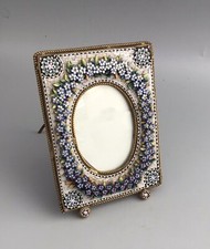 SMALL PHOTO FRAME MINIATURE MICRO MOSAIC DETAIL FORGET-ME-NOTS LACKS BACK COVER