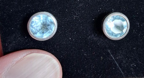 Aquamarine silver earrings