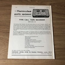 GRAM184 MAGAZINE ADVERT 11X8 VORTEXION CBL TAPE RECORDER