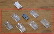 5 x BT 4 Wire 431A Telephone CLEAR Plugs Crimp End+ Metal Crimping Tool BNIB Kit