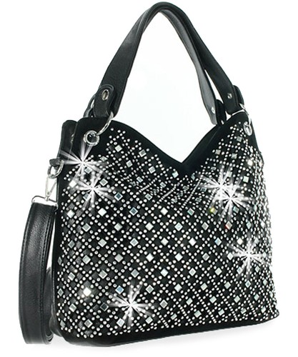 Mirror rhinestone bling purse - mirror,