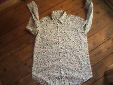 EDENHAM LIBERTY LAWN PRINTED COTTON JAMES MEADE SHIRT 10 BLUE 39" CHEST FREE P&P
