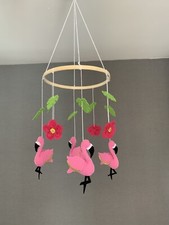 Pink Flamingo Felt Mobile Cot