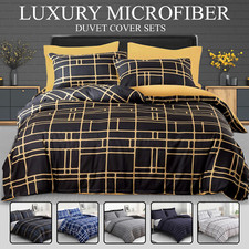 Duvet Cover Set King Size Luxury Reversible Quilt Cover Bedding Set Double