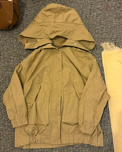 Zara beige hooded zip - zara, jacket