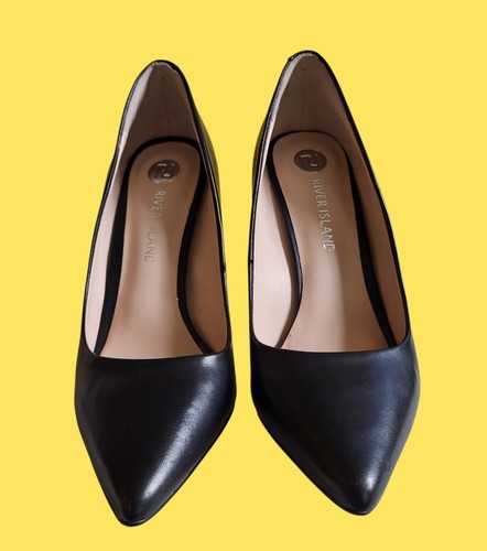 Black leather stilettos - leather, shoes