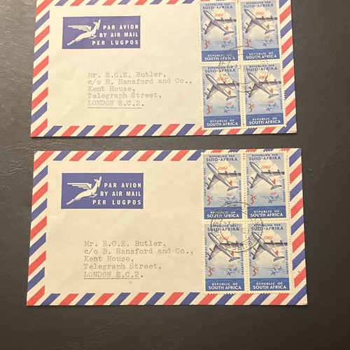 South africa airmail covers - 4x,