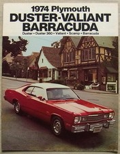 PLYMOUTH 1974 USA Duster VALIANT Scamp BARRACUDA Car Sales Brochure #81-005-7072