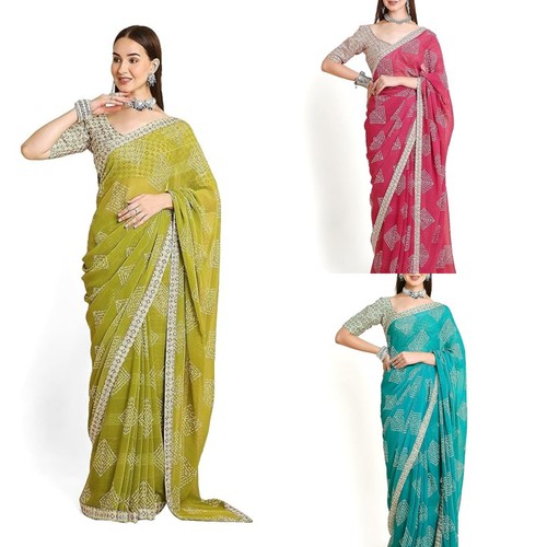 Women chiffon bandhani - chiffon,