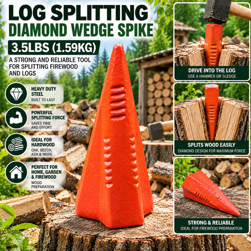 Log splitting diamond wedge - splitting,