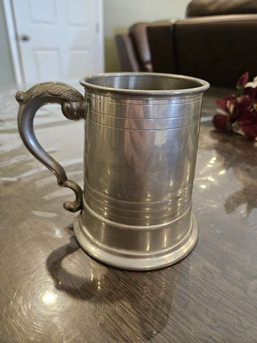 Antique pewter tankard stein - antique,