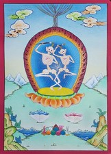 Citipati thangka painting - citipati,
