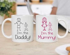 I'M The Mom I'M The Daddy Mugs Set Family Gift New Daddy Mum Dad Ne...