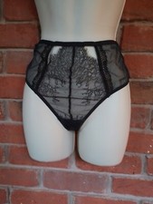 Victoria's Secret Black Lacey High Waist G String Thong 8/10