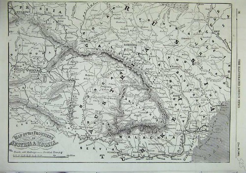 Old antique print map - antique,