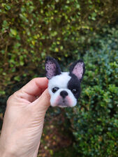 Handmade Needle Felted/  French Bulldog Brooch/Animal brooch/Pin/Dog Lover