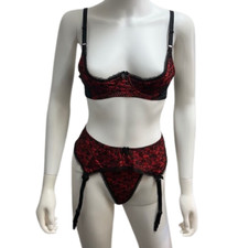 Ladies Sexy Red Lace 1/4 Cup
