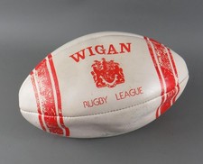 1980s Wigan Warriors Hand Signed Rugby League Ball Andy Platt Graham Lowe etc