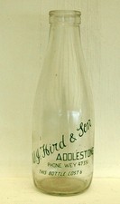 milk bottle : lovely old Hird of Weybridge dairy