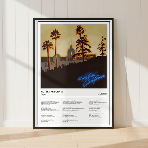 Eagles hotel california - hotel, poster