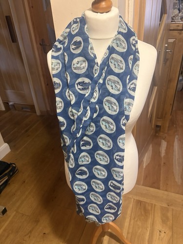 Ladies blue camper van scarf - camper,