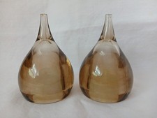 Vtg MCM Smokey Lucite Teardrop Salt & Pepper Shakers Luigi Massoni For Guzzini 
