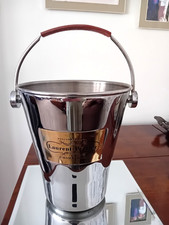 Laurent-Perrier Champagne Ice Bucket Metal w Brown Padded Handle 21cm -CP