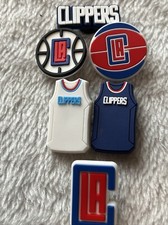 Set Of 6 LA CLIPPERS Premium NBA  Basketball  🏀Flexible Silicone Shoe Charms