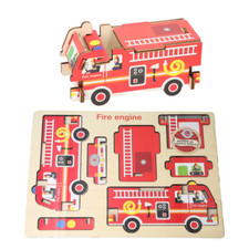 3D Wooden Childs Fire Engine