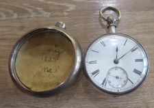 GLASGOW MAKER G.THOMPSON ANTIQUE SILVER FUSEE PAIR CASED POCKET WATCH DATE C1861