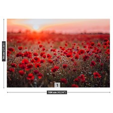 Photo wallpaper Wall mural Removable Self-adhesive Poppy field