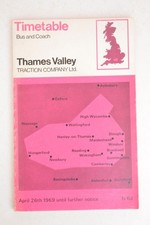 Bus Coach Timetable Thames Valley Traction 26th April 1969