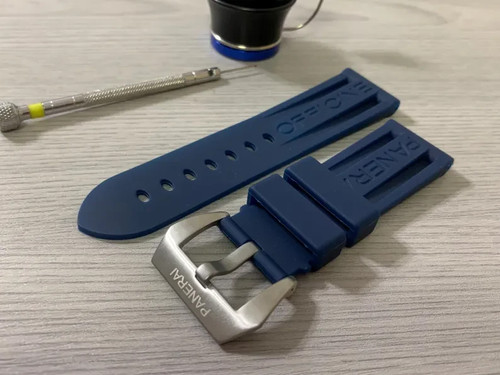 22mm panerai navy blue rubber - navy,