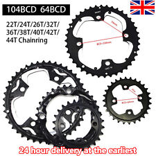 64/104 BCD Bike Round MTB Chainring Single/Double/Triple Chain Ring 22 24 32 44t
