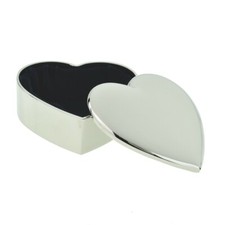 Personalised Engraved Beautiful Silver Plated Heart Shaped Trinket Box XAC33
