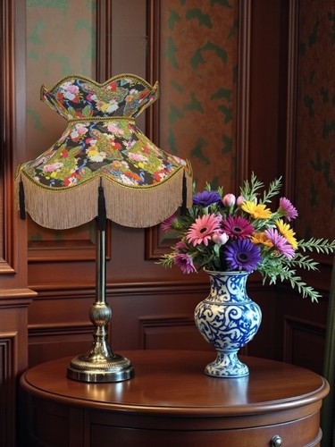 Proud peacock fabric table