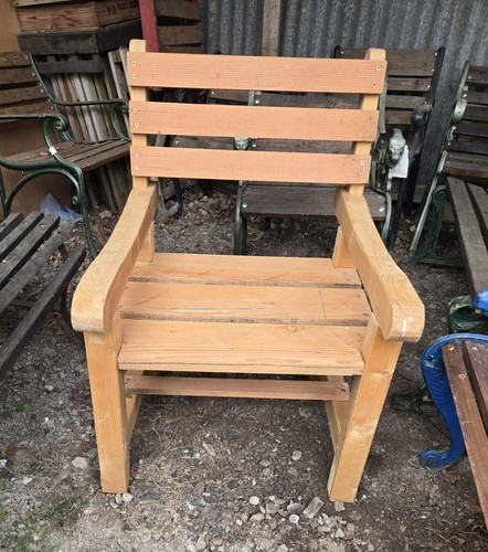 Wide seat wooden - seat, garden