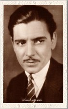 Vintage 1930s RONALD COLMAN Embossed Postcard Real Photo RPPC / UK Card - Unused