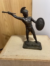 Antique Reproduction Bronze Leonidas Greek/Roman Warrior Soldier Figurine Statue