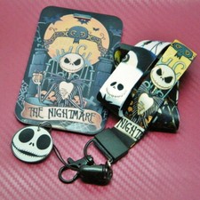 Disney Inspired Nightmare Before Christmas Lanyard Card Holder & Safety Clip 