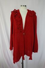Zuza Bart LINEN Blend A-line COAT  - RED - Lagenlook. XXL - uk 18/20 VGC