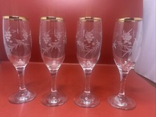 Vintage Etched Wine Glasses