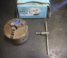 TOS IU 80 M1 3” Self-centred 3 Jaw Lathe Chuck 7/8" thread backing plate