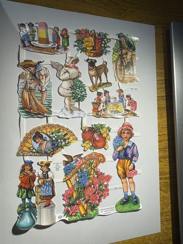 Vintage embossed die cut paper