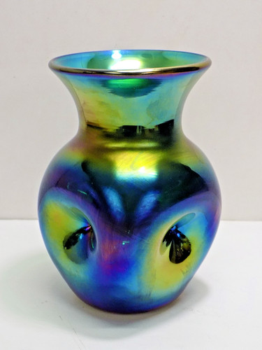 Blue aurene blown art glass - blue,